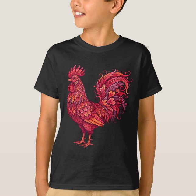 Camiseta Chicken Valentines Day Heart For Farmers Cute Chic (Anverso)