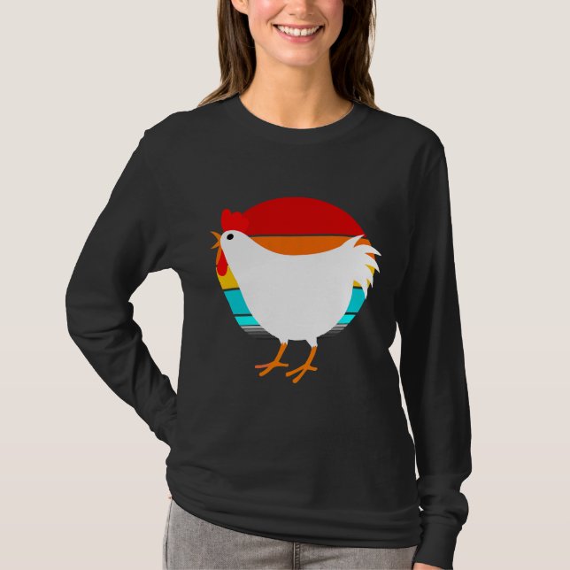 Camiseta Chicken Vintage Retro s Poultry Farm   (Anverso)