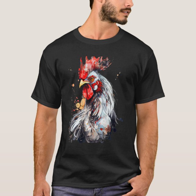Camiseta Chicken Watercolor  For Men Women (Anverso)