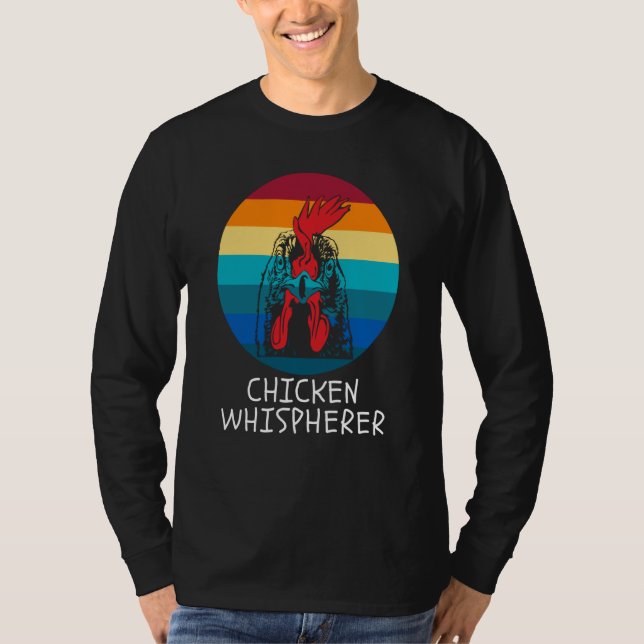 Camiseta Chicken Whisperer with Retro Sunset Backyard Chick (Anverso)