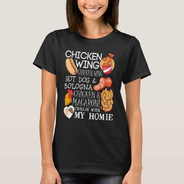 Camiseta Chicken Wing Chicken Wing Song Lyric Hotdog Bologn (Anverso)