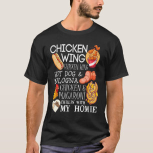 Camiseta Chicken Wing Chicken Wing Song Lyric Hotdog Bologn