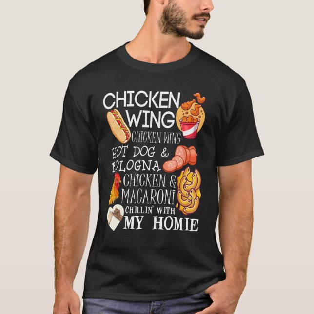 Camiseta Chicken Wing Chicken Wing Song Lyric Hotdog Bologn (Anverso)