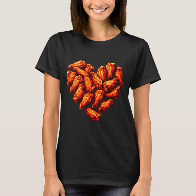 Camiseta Chicken Wings Are My Valentine Heart Funny Valenti (Anverso)
