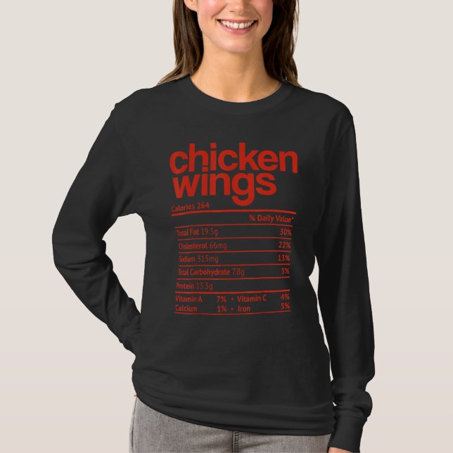 Camiseta Chicken Wings Nutrition Fact Thankending Christma (Anverso)