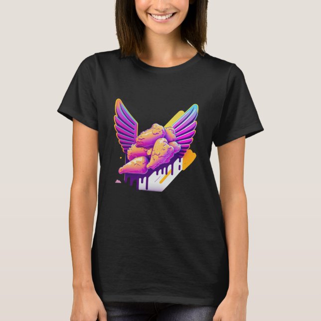 Camiseta Chicken Wings Synthwave 80s Retrowave Aesthetic (Anverso)