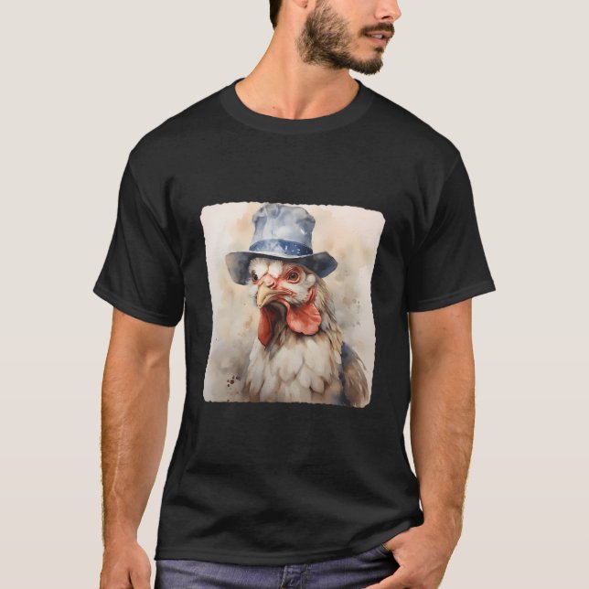 Camiseta Chicken With A Farmers Farm Chicken Wearing Bird (Anverso)