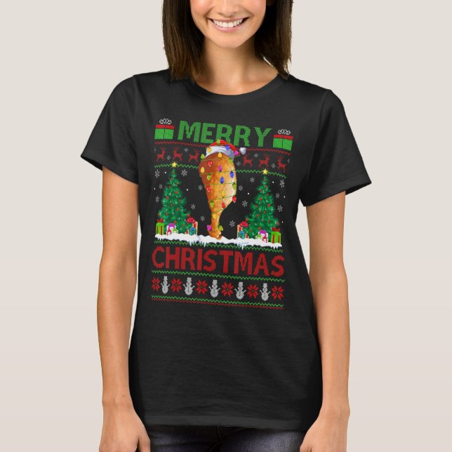 Camiseta Chickens fritos árbol de navidad con pollo frito C (Anverso)