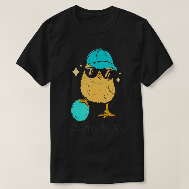 Camiseta Chicks Dig Me, Teen Toddler Boy Easter Kids Men Fu (Diseño del anverso)