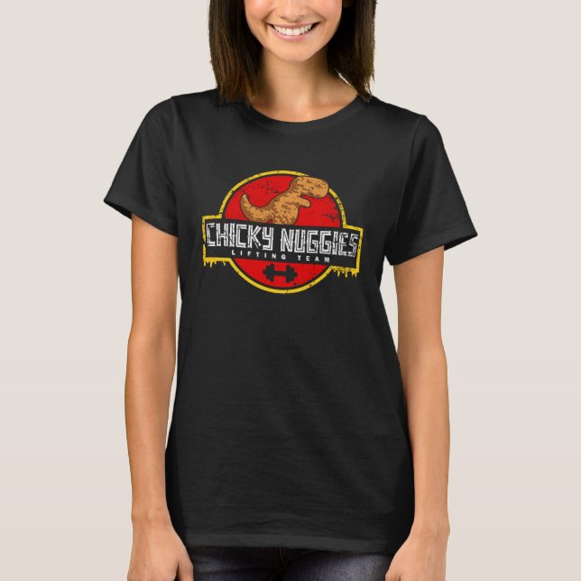 Camiseta Chicky Nuggies Lifting Team Chicken Nugget  Distre (Anverso)
