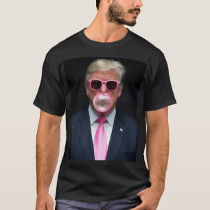 Camiseta Chicle Burbuja Rosa Trump Presidente 47 EE. UU.