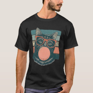 Camiseta Chicle De Burbuja De Gato Divertido Gato Lindo Ret
