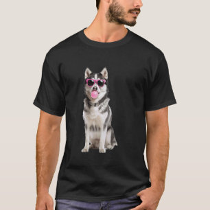 Camiseta Chicle de Burbujas de Husky Siberiano