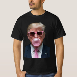 Camiseta Chicle Rosa Divertido Presidente USA Trump