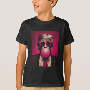 Camiseta Chicle Rosado Trump Trump Soplando Chicle Vota