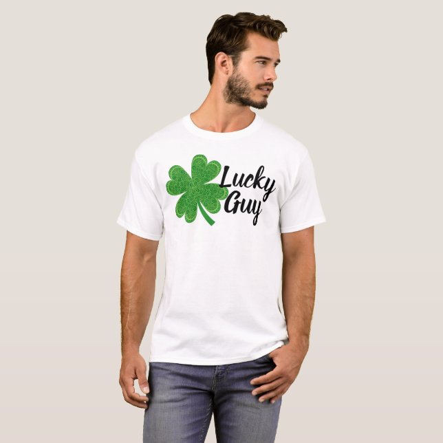 Camiseta Chico afortunado 4 Leaf Clover St. Patrick's Day G (Anverso completo)