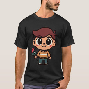 Camiseta Chico alegre con Rosa - Personalizado lindo y lúdi