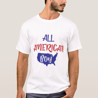 Camiseta Chico Americano Patriótico Mapa de EE. UU. Niños