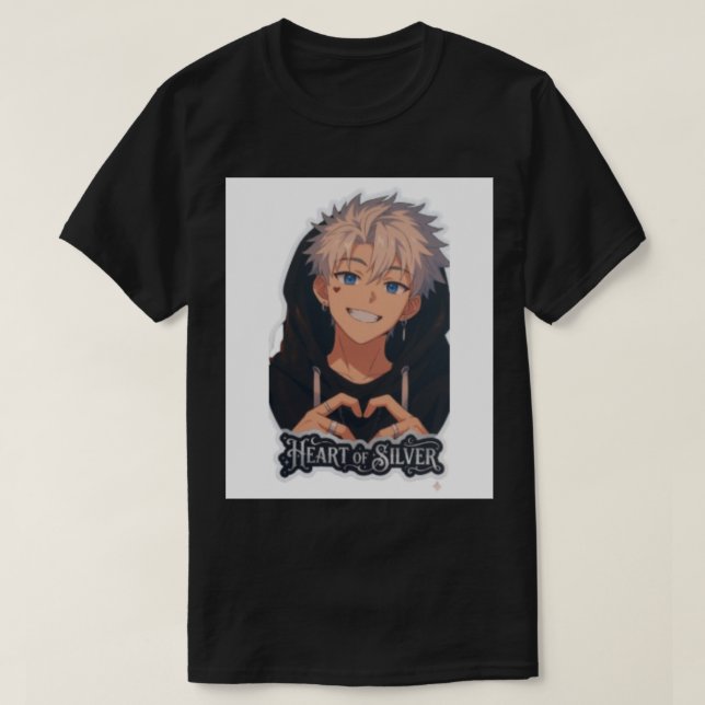 Camiseta Chico Anime Corazón de Plata - Manos de Corazón Es (Diseño del anverso)
