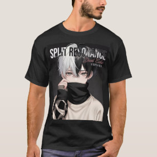 Camiseta Chico Anime Estético Genial con Cabello de Dos Ton