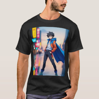 Camiseta Chico Anime Genial en Ciudad Neon – Personaje Anim