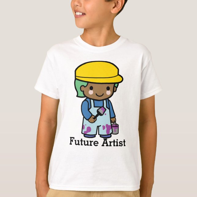 Camiseta Chico artista del futuro en overoles y pintura vio (Anverso)
