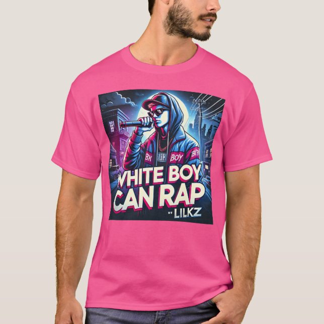 Camiseta Chico blanco puede rape KZ divertido (Anverso)