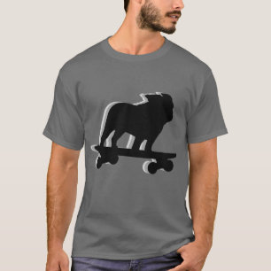 Camiseta Chico Bulldog haciendo skateboarding