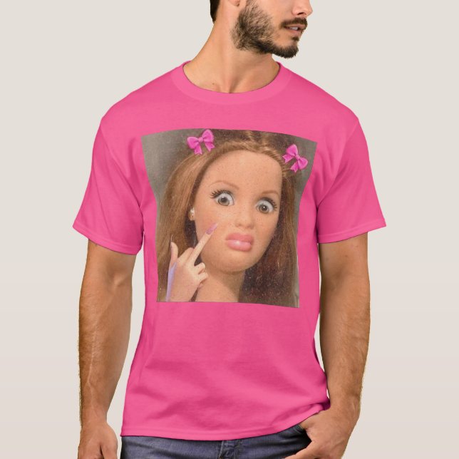 Camiseta Chico Cara de Muñeca Meme Divertido (Anverso)
