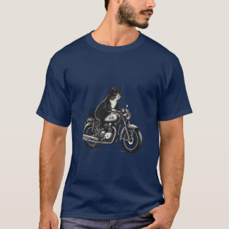 Camiseta Chico chica gato motero