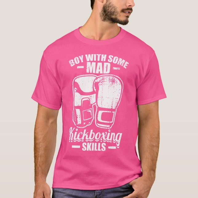 Camiseta Chico Con Mad Habilidades De Kickboxing (Anverso)