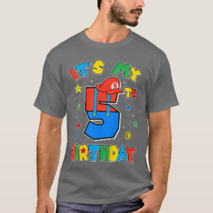 Camiseta Chico cumpleañero de 5 años Super Gamer Gamingheme