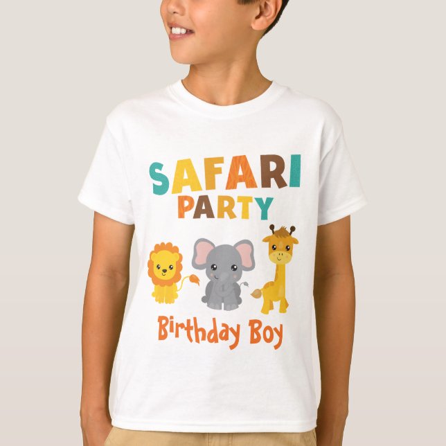 Camiseta Chico Cumpleañero Fiesta Safari de Moda (Anverso)