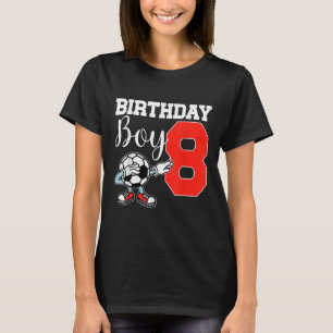 Camiseta Chico Cumpleaños 8 Fútbol Dab Divertido Ocho Fútbo