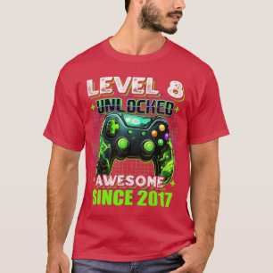 Camiseta Chico cumpleaños 8 Nivel 8 Jugador Videojuegos 8 A