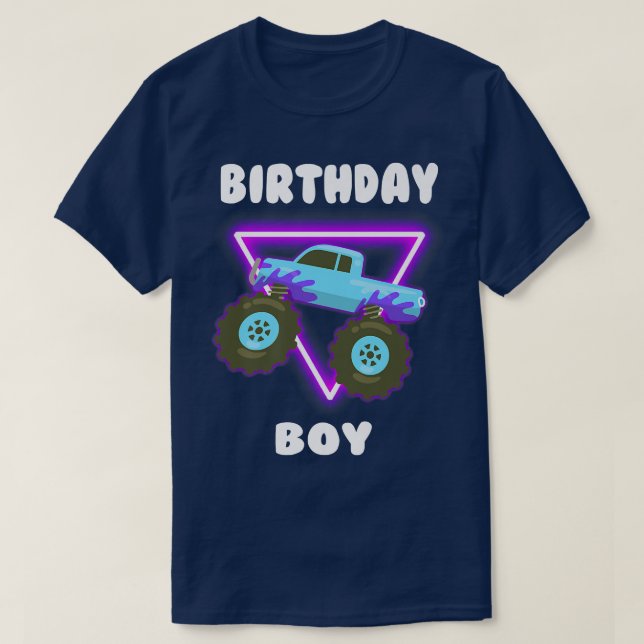 Camiseta Chico Cumpleaños de Camión Monstruo (Diseño del anverso)
