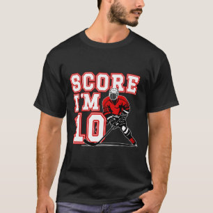 Camiseta Chico de 10 años cumpleaños hockey sobre hielo Die