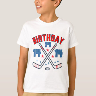 Camiseta Chico de 14 años cumpleaños Hockey sobre hielo Fie