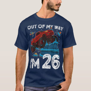 Camiseta Chico de 26 años Cumpleaños Camión Monstruo Fuera 