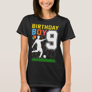 Camiseta Chico de 9 años cumpleaños fútbol noveno cumpleaño