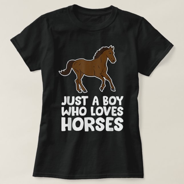 Camiseta Chico de Caballo Solo un Chico que Ama los Caballo (Diseño del anverso)