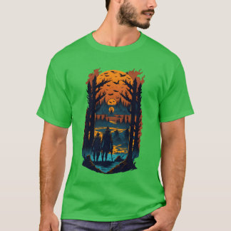 Camiseta Chico de campamento apocalíptico zombie lloviendo