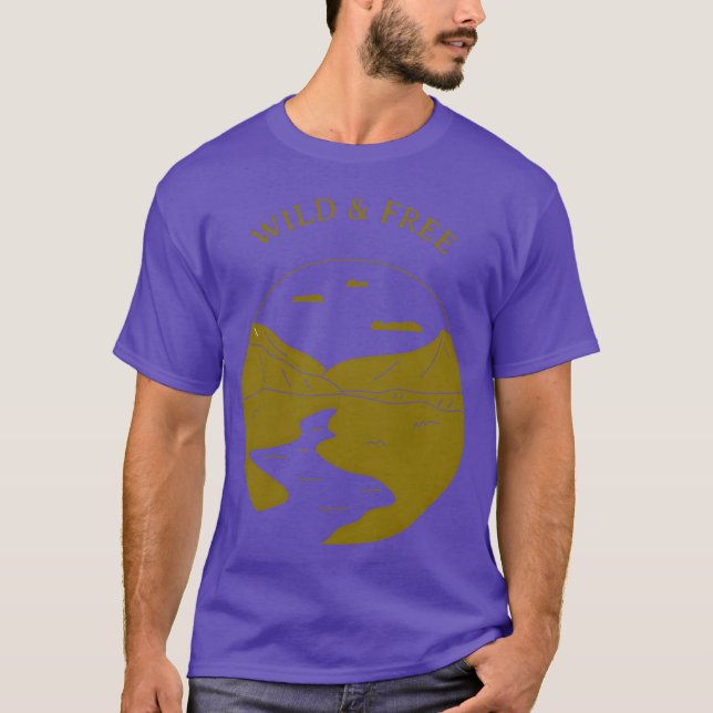 Camiseta Chico de camping salvaje y libre (Anverso)