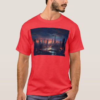 Camiseta Chico de Chicago con tonos postapocalípticos y neó