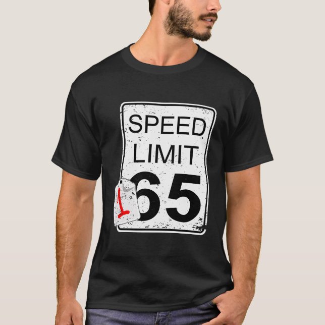 Camiseta Chico de coche más rápido que el Rótulo de límite  (Anverso)