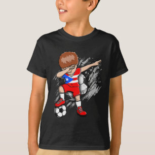 Camiseta Chico de fútbol haciendo Dabbing Puerto Rico Fans