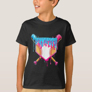 Camiseta Chico de goteo de béisbol Helado Salpicadura Juven