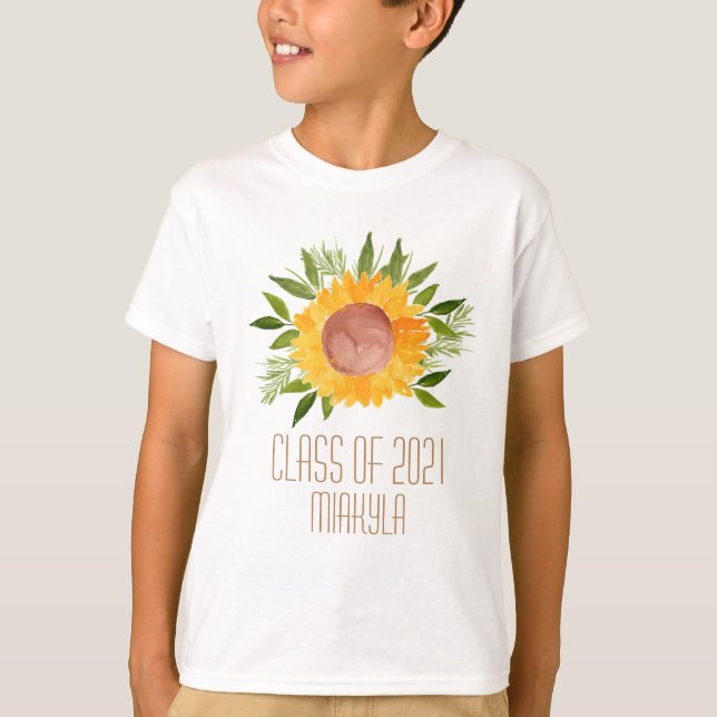 Camiseta Chico de graduación de girasol T-Shirt (Anverso)