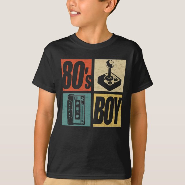 Camiseta Chico de los 80s Moda de los 80 Tema de Fiesta de  (Anverso)