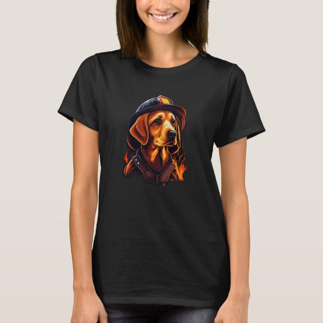Camiseta Chico de perro bombero y bombero (Anverso)